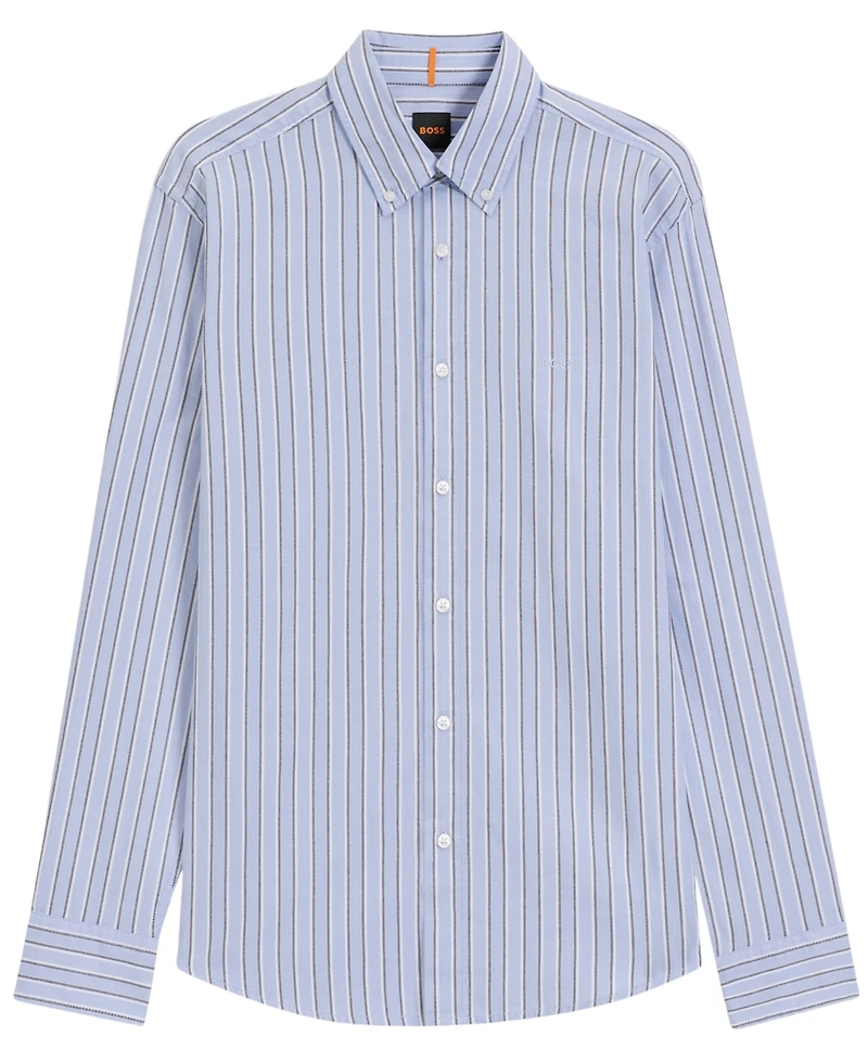 Boss by Hugo Men's Stretch-Cotton Dobby Regular-Fit Shirt