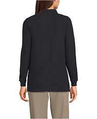 Lands' End Women's School Uniform Long Sleeve Mesh Polo Shirt