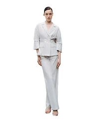 Nocturne Women's Striped Linen Jacket