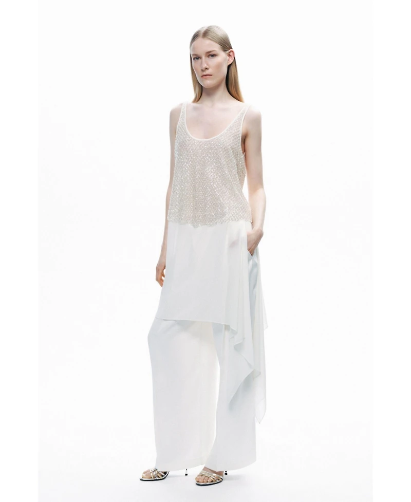 Nocturne Women's Open Back Crystal Stone Detailed Blouse