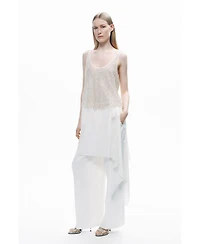 Nocturne Women's Open Back Crystal Stone Detailed Blouse