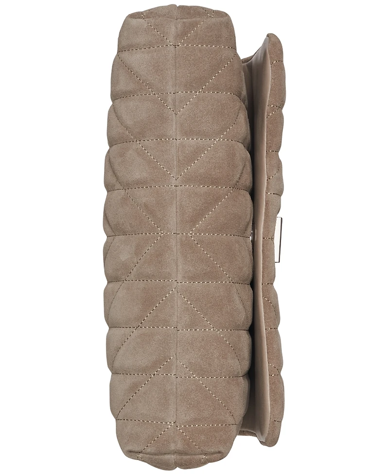 Karl Lagerfeld Paris Lafayette Medium Suede Shoulder Bag