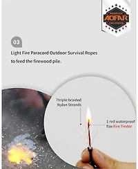 Aofar Magnesium Fire Starter Af-374 (2-Pack) Waterproof Fire Steel Pouch for Camping, Hiking, Hunting, Backpacking,Outdoor Survival fire Striker kit