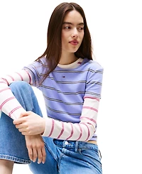 Tommy Jeans Women's Slim Essential Ribbed Badge T-Shirt