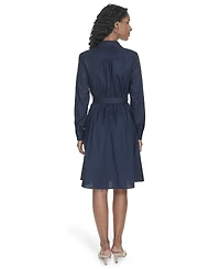 Calvin Klein Women's V-Neck Long-Sleeve A-Line Dress