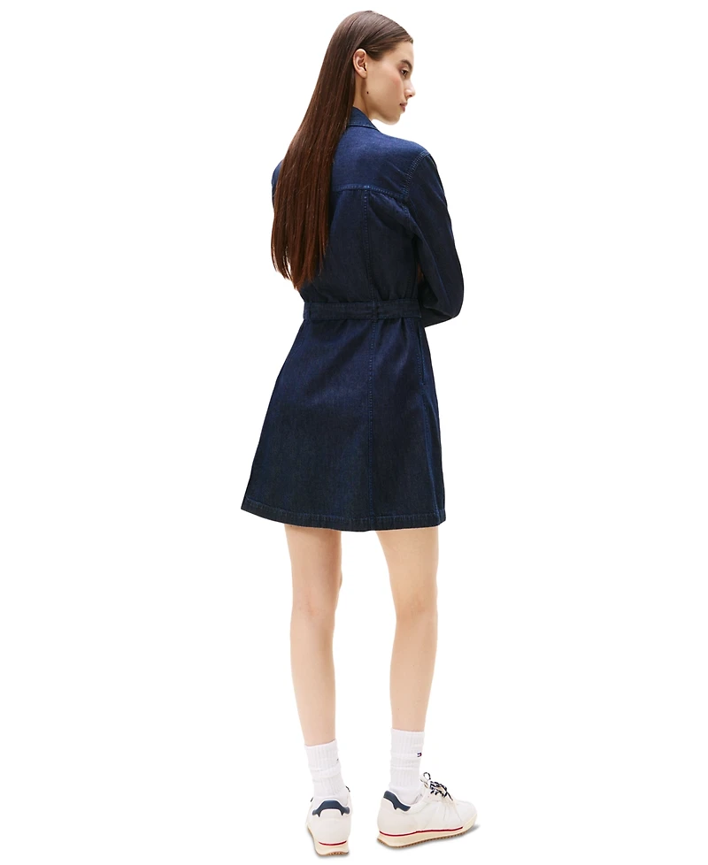 Tommy Jeans Women's Belted Cotton Denim Dress