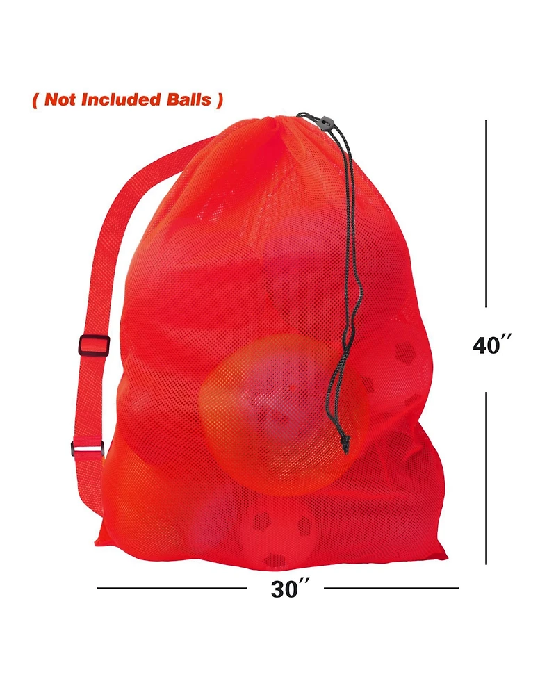30" x 40" Extra-Large Mesh Sports Ball Drawstring Bag with Adjustable Shoulder Strap (Several Colors Available