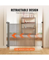 Slickblue Toddler Wide Mesh Retractable Gate Pets Use on Stairs and Doorways
