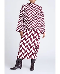 Eloquii Women's Mock Neck Intarsia Sweater
