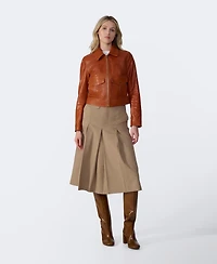 Furniq Uk Women's Bomber Leather Jacket, Created for Macy's