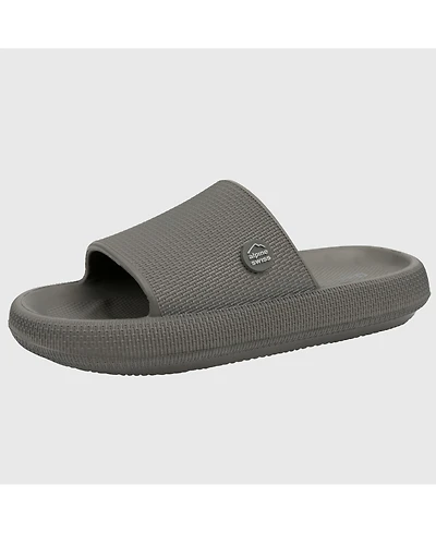 Alpine Swiss Men's Omar Slides Pillow Slippers Ultra Cushioned Cloud Slide Sandal