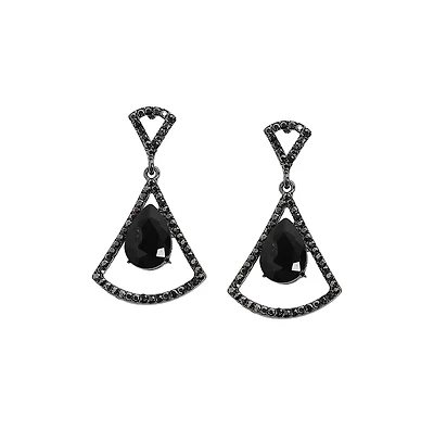 Sohi Stone Bow Drop Earrings