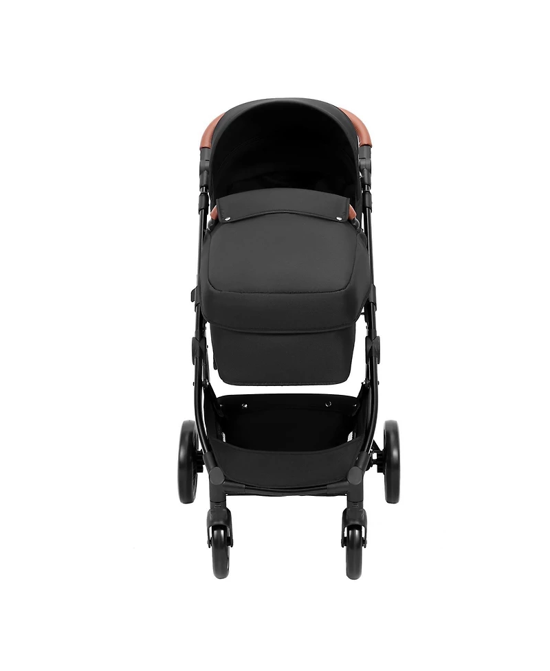 Slickblue Baby Stroller with Adjustable Backrest Footrest One-Click Fold Cup Holder and Carry Bag