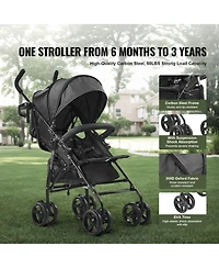 Slickblue Kids Lightweight Stroller Compact Easy Fold Adjustable Backrest Storage