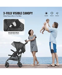 Slickblue Kids Lightweight Stroller Compact Easy Fold Adjustable Backrest Storage