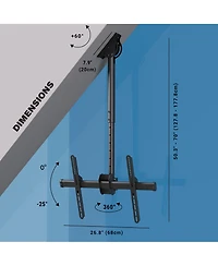 ProMounts Tilt and Swivel Ceiling Tv Mount 37-90 Inch Screens Holds up to 110Lbs.