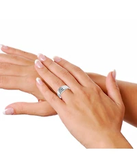 Rachel Glauber Men's Clear Cubic Zirconia Sleek Adjustable Band Ring