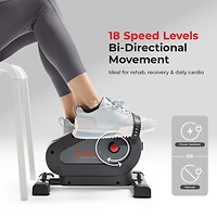 Sunny Health & Fitness Smart Motorized Mini Exercise Bike with 18 Speed Levels, Free SunnyFit App Bluetooth Link