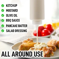 1-Pack Squeeze Bottles for Sauces & Condiments - 17oz Squirt Bottles with Small Pointed Nozzle and Cap