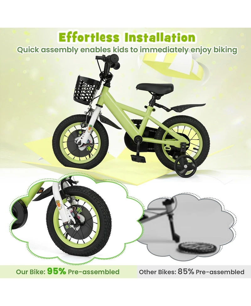 12 Inch Kids Bike for 3-8 Years Old Sport Bicycle with Adjustable Handlebar and Saddle