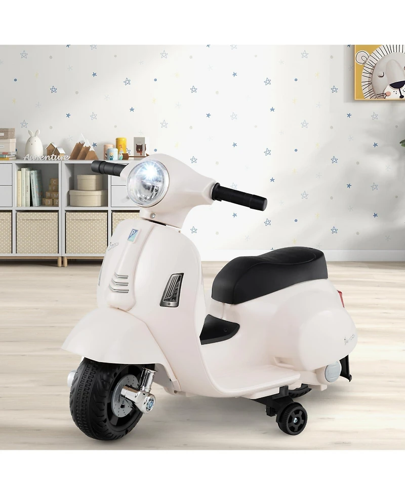Licensed Vespa Kids Ride on Motorcycle with Led Headlight and Horn Sound