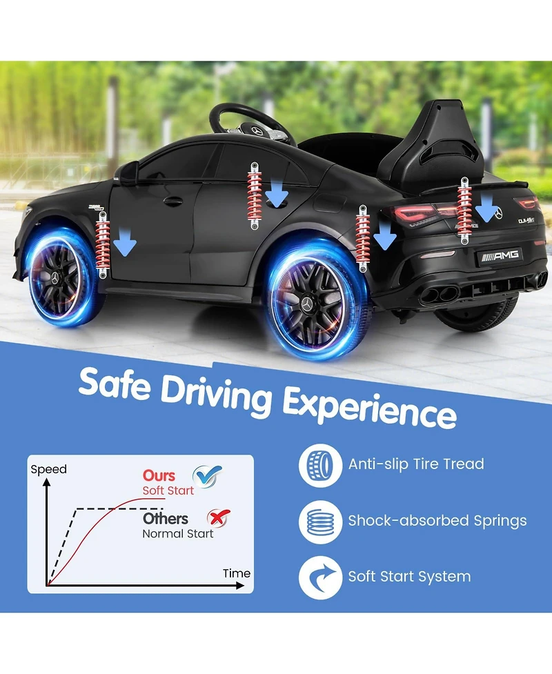 Mecale 12V Kids Ride on Car Mercedes-Benz Amg Cla 45 with Remote