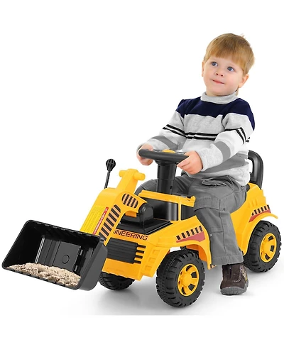Ride on Bulldozer Excavator Digger Toy with Adjustable Bucket