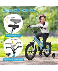 Kids Bike 14-Inch Children Training Bicycle with 2 Brake for 3-8 Years Old