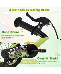 14 Inch Kids Bike Adjustable with Detachable Training Wheels for 3-8 Years Old