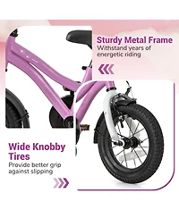 Kids Bike 12-Inch Children Training Bicycle with 2 Brake for 3-8 Years Old