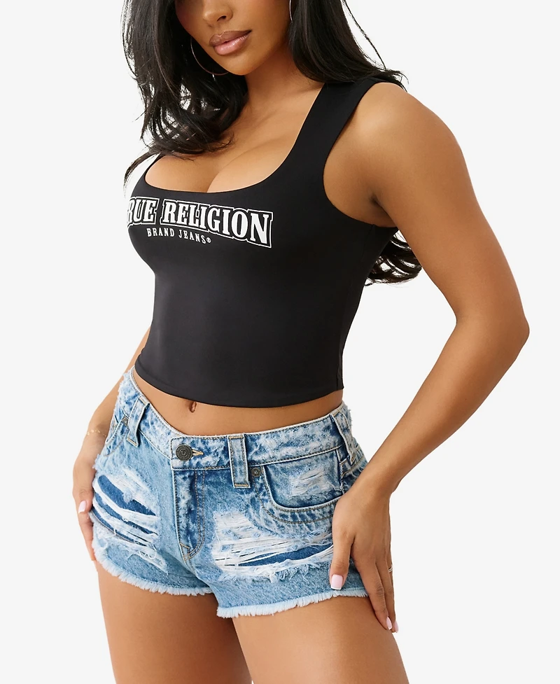 True Religion Women's Logo Square Neck Tank Top