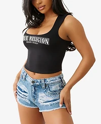 True Religion Women's Logo Square Neck Tank Top