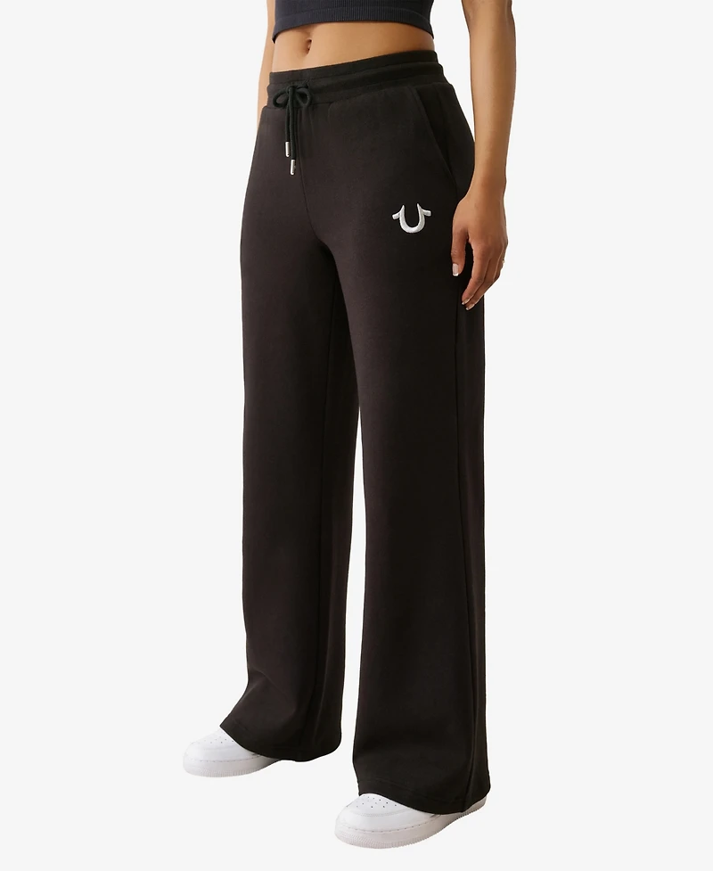 True Religion Women's Lurex Buddha Straight Leg Pants