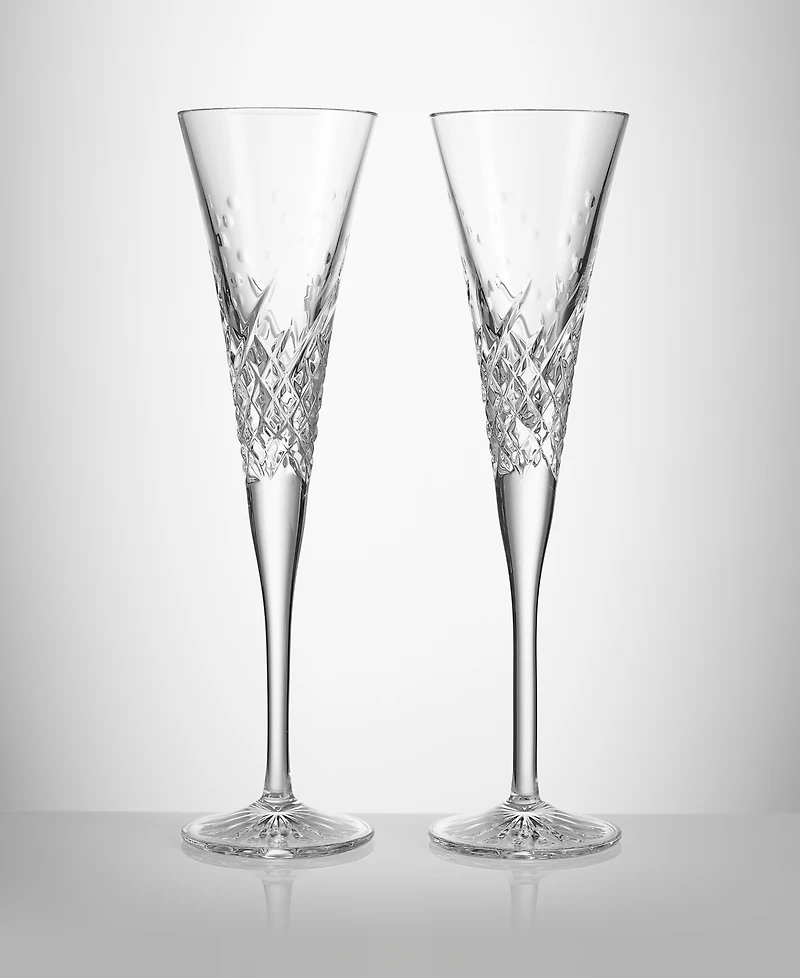 Waterford Wishes Happy Celebrations Toasting Flute 7oz, Set of 2
