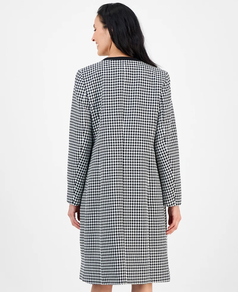 Le Suit Women's Houndstooth Topper Jacket & Sleeveless Dress