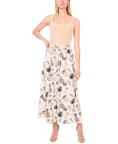 Sam & Jess Women's Printed Pull-On Wide-Leg Pants