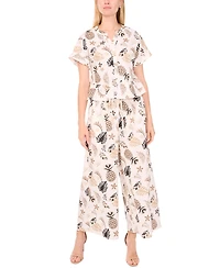 Sam & Jess Women's Printed Pull-On Wide-Leg Pants