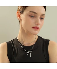 Sterling Silver 18k Gold Plated Colette Chic Ribbon Stud Earrings