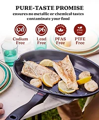 Alva Energy 13.4" Oval Nonstick Ceramic Fish Frying Pan – Non-Toxic, Pfas-Free, Whole Fish Ready