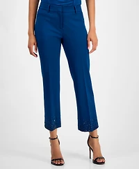 Anne Klein Women's Embellished Mid-Rise Capri Pants