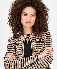 Anne Klein Women's Metallic-Knit Cardigan