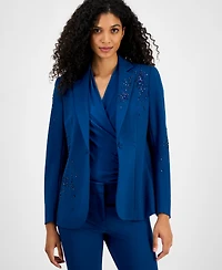 Anne Klein Women's Embellished One-Button Jacket