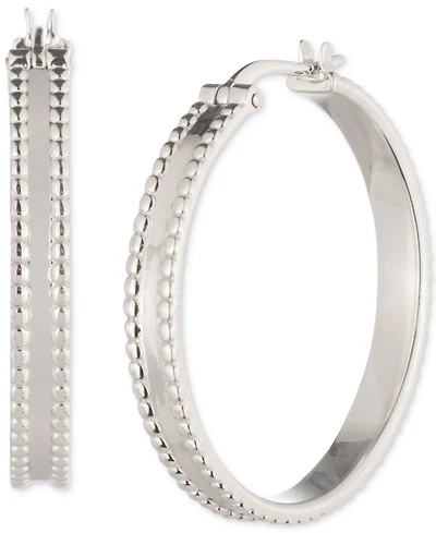 Lauren Ralph Lauren Sterling Silver Medium Hoop Earrings, 1.2"