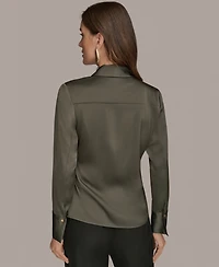 Donna Karan New York Women's Long-Sleeve Collared Blouse