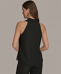Donna Karan New York Women's Sleeveless Scarf-Tie Top
