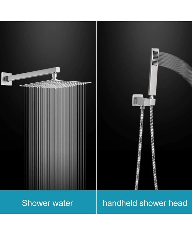 Greenspring -Spray Patterns With .5 Gpm in. Showerhead Wall Mounted Dual Shower Heads Valve Brushed Nickel