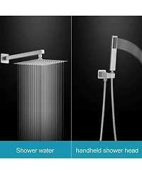 Greenspring -Spray Patterns With .5 Gpm in. Showerhead Wall Mounted Dual Shower Heads Valve Brushed Nickel