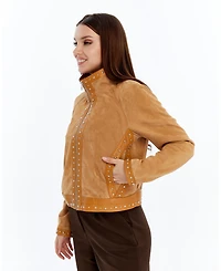 Furniq Uk Women's Suede Studded Jacket, Created for Macy's
