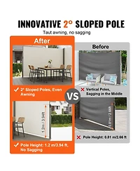 Slickblue Waterproof Retractable Side Awning Privacy Screen for Garden Patio or Balcony Use