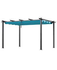 Outdoor Pergola with Adjustable Canopy Retractable Shade and Aluminum Frame